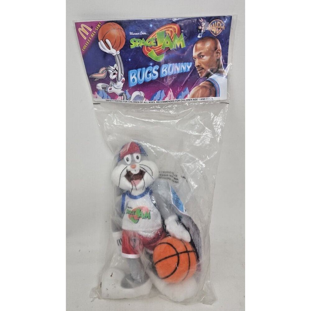 Vtg 1996 McDonalds SPACE JAM Bugs Bunny Plush Toy WB Looney Tunes Sealed U159